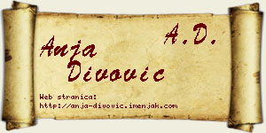 Anja Divović vizit kartica